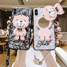 Case for Samsung Galaxy A50 A70 A80 A40 A30 A20 A10 Cover S10E S10 S7 S8 S9 Plus Shell Lovely Mirror Lace Bear Note 10 9 8 Case 2024 - buy cheap