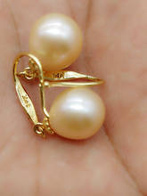 Pendientes con perlas del Mar del Sur, aretes de oro de 14k/20, color rosa, AAA, 10-12MM 2024 - compra barato