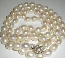 Joyería de moda con envío gratis, collar de perlas blancas barrocas del Mar del Sur de 8-9MM, 32 "de largo 2024 - compra barato