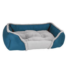 Cama de pelúcia macia para animais de estimação, ninho para cães grandes e pequenos, médios e grandes, marrom, azul, inverno, quente, curta, cão de estimação 2024 - compre barato