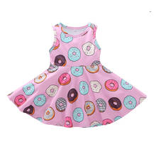 Vestido de verano sin mangas con estampado de donut para niñas, ropa informal de princesa, 0-5 años, 2021 2024 - compra barato