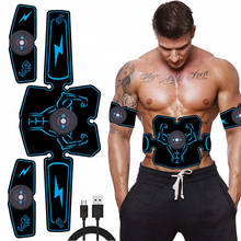 Cinturón estimulador Abdominal para Hombre y mujer, 6 modos, 10 intensidades, entrenador muscular Abdominal, herramienta de ejercicio 2024 - compra barato