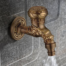 16.5cm Long Sink Faucet Wall Mounted 100% Original Antique Copper Bathroom Basin Tap 3D Dragon Carved Luxury Restroom Accessorie 2024 - buy cheap