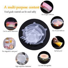 6pcs Silicone Lids PP Food Stretch Lids Food Silicone Cover Reusable Food Wrap Plastic Lid Saran Wrap Fermentation Universal Lid 2024 - buy cheap