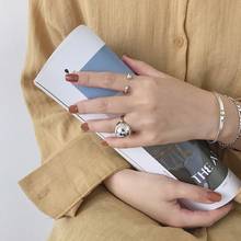 Anel de prata esterlina 925 minimalista, feminino, anel ajustável com tamanho de abertura, joias finas para festa, casamento e festa 2024 - compre barato