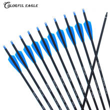 Archery Carbon Arrow 28/30/31 inch Archery Hunting Nocks Proof Carbon Arrow Steel Point SP500For Recurve & Compound Bow 2024 - buy cheap