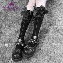 Calcetines hasta la rodilla con lazo de encaje para mujer, medias hasta la rodilla, estilo gótico Punk, Harajuku, Cosplay, Lolita 2024 - compra barato