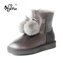 High Quality Women's Australia Snow Boots 100% Real Sheepskin Leather Natural Fur Women Boots Brand Women's Warm Winter Shoes 2024 - buy cheap