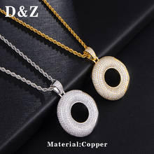 D&Z New Design Micro Paved CZ Dessert Donut Pendants Necklaces For Men Hip Hop Iced Out Jewelry Accessories 2024 - buy cheap