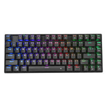 HUO JI-Teclado mecánico para juegos 2,4G RGB, interruptor azul LED retroiluminado, Z-88, inalámbrico, compacto, 81 teclas, antighosting, para Mac y PC