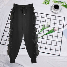 2022 Spring Summer Harem Pants Jogger Women Korean Ruffle Long Trousers Casual Drawstring High Waisted Black SweatPants X70 2024 - buy cheap