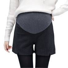 Roupa de maternidade outono e inverno versão coreana da selvagem mulher grávida lã cintura alta grávida barriga elevador shorts 2024 - compre barato