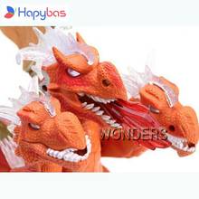 Free Shipping Electronic Jurassic Three-Headed Dinosaur With Sound & Flash Lights, 2014 New Electronic Pet Toy For Children