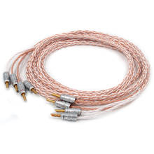 Pair 4TC Multiple twist cable, OCC pure copper speaker cable ,wire with cmc gold plated banana plug connector 2024 - buy cheap