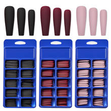 300pcs Full Cover Fake Nail Set Artificial Press on Long Ballerina Pink/Red MatteFalse Coffin Nails Art Tips Manicure Tool 2024 - buy cheap