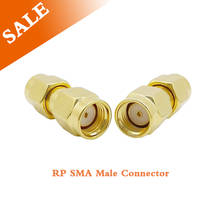 Enchufe macho RP SMA a RP SMA macho, agujero a agujero, adaptador Coaxial RF Coaxial RP SMA macho a RP SMA macho, conector RF dorado, 2 uds. 2024 - compra barato