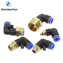 Air Pneumatic Pipe Connector 10mm 8mm 6mm 12mm OD Hose Tube 1/8" 1/4" 3/8" 1/2" BSPT Male Thread L Shape Gas Quick Joint Fitting 2024 - buy cheap