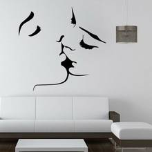 Romantic Kiss Lover Wall Sticker Master Bedroom Removable Vinyl Decals Living Room Decoration Couples Art Stickers A284 2024 - buy cheap