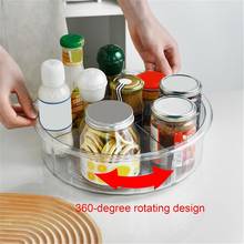 New 360 Rotating Refrigerator Cabinet Organizer 12 Inch Spice Drink Cosmetic Storage Tray Transparent Turntable for Kitchen 2024 - buy cheap