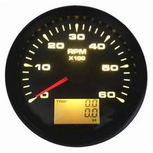 1pc 85mm 0-6000RPM Tachometer Gauge LCD Rev Counters Revolution Meters with Hour Meters for Car Truck Boat White Green Backlight 2024 - buy cheap