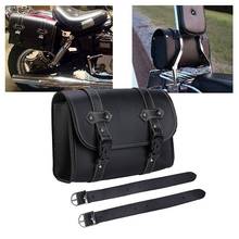 Универсальная черная мотоциклетная сумка, Боковая Сумка из искусственной кожи, сумка для багажа, сумка для хранения для инструментов Honda Suzuki Davidson 2024 - купить недорого
