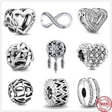 2021 Newst Love You Mum Infinity Heart Charm Bead fit Original Pandora charms silver 925 Bracelet Pulsera DIY Women Berloque 2024 - buy cheap