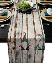 Grão de madeira gnome retro marrom rústico corredor mesa casa sala jantar decoração pano casamento festa natal corredores 2024 - compre barato