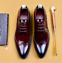 Sipriks Size 36 46 Autumn Genuine Leather Boss Derby Dress Shoes Mens Suit Shoes Footwear Boy Wedding Shoe Formal Business FelIx 2024 - buy cheap