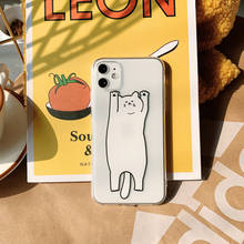 Japanese Cute Cartoon Cat Transparent Phone Case For iPhone 11 Pro Max XR Xs XsMax X 7 7 Puls 7 8 6 6S Puls Cases Soft TPU Cover 2024 - купить недорого
