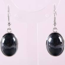 Natural Stone Dangle Earrings For Women BLack Onyx Oval Beads Stainless Steel Earrings 1Pair U438 2024 - buy cheap