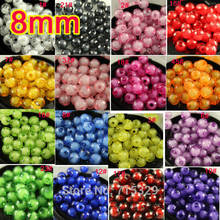 8mm 100pcs Acrylic Charm 96faceted round loose Beads Spacer pk color Jewelry Making Child Toy DIY Educational Toys Material 2024 - buy cheap