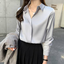 Office Lady Blouse Women Spring Autumn Tops Long Sleeve Button Turn-down Collar Chiffon Shirts Woman Clothes Blouse Femme 2021 2024 - buy cheap