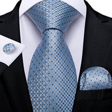 Regalo para hombre corbata verde azulado Paisley Plaid seda corbata de boda para hombre DiBanGu diseño mancuerna calidad conjunto de corbata para hombres Envío Directo 2024 - compra barato