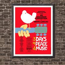 Woodstock-pintura de música para pared, imagen para regalo, póster impreso de concierto, arte de pared rojo, lienzo moderno, decoración del hogar para sala de estar 2024 - compra barato