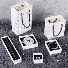 Caixa de joias com caixa de mármore, moda retrô, brincos, colar, pulseira, caixa de anel, presente, jóias, exibição 2024 - compre barato