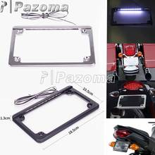 Universal Motorcycle Flat LED License Plate Frame Aluminum Number Cover For Harley Touring Honda BMW Suzuki Chopper Street Bikes 2024 - buy cheap