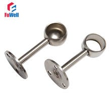 2pcs Flange Bracket 304Stainless Steel Clothes Rod Seat Hanger Bracket 16/19/22/25/32mm Pipe Bracket Flange 2024 - buy cheap