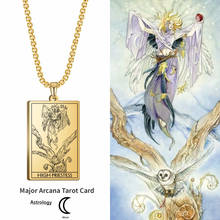 Major Arcana Tarot Card High Priestess Pendant Necklaces Vintage Stainless Steel Amulet Chain Witchcraft Zodiac Necklace Jewelry 2024 - buy cheap
