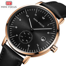 MINI FOCUS Classic Black Leather Watch Men Luxury Top Brand Wristwatch Man Waterproof Business Watches Relogios Masculinos 0303 2024 - buy cheap