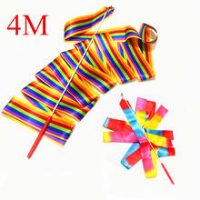 4M Dance Ribbon Colorful Professional Dance Ribbon Gym Rhythmic Art Gymnastic Streamer Twirling Rod Stick for Gym Training 2024 - buy cheap