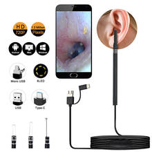 5.5mm 3 in 1 USB Ear Wax Removal Endoscope Luminous Visual Ear Spoon HD Earpick Borescope for Human Pet Support Android PC 2024 - buy cheap