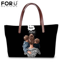 Forudesigns moda super mãe bebê meninas meninos impressão bolsas de ombro grande capacidade sacos para senhoras viagem sacola de compras 2024 - compre barato