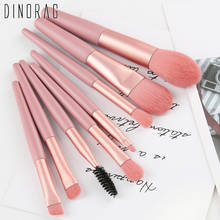 Dinorag 8 Pcs Mini Professional Makeup Brush Set Tools Powder Foundation Eyeshadow Lip Blush Wood Handle Face Makeup Brushes 2024 - buy cheap