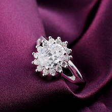 925 пробы Серебряное кольцо, стилизованные под языки пламени циркон кольцо для женщин ювелирные изделия Обручение подарок R145 2024 - купить недорого
