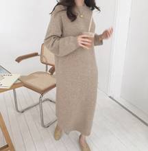 Women Autumn Winter Long Sweater Dress Female Long Sleeve Straight Knitted Maxi Vestidos Plus Size Pull Femme Sukienki Jurken 2024 - buy cheap