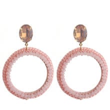 Pendientes colgantes grandes para mujer, aretes bohemios hechos a mano, aretes de boda de cristal de lujo, pendientes de diseño 2024 - compra barato