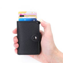 2021 New RFID Minimalist Bank Card Holder Anti-theft Metal Aluminum Wallet Mini Men and Women Black Business Credit Card Case 2024 - buy cheap