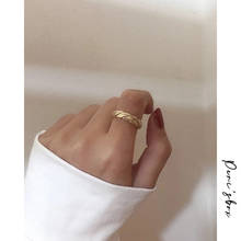 Peri'sBox толстые золотые скрученные кольца матового цвета геометрические кольца для женщин винтажные открытые Регулируемые кольца 2019 минимал... 2024 - купить недорого