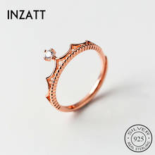 INZATT-Anillo de corona de circón minimalista para mujer, Plata de Ley 925 auténtica, joyería fina para fiesta, accesorios 2019 2024 - compra barato