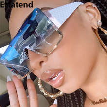 Ettatend Oversized Square Sunglasses Women Big Frame Sun Glasses Fashion Desinger Punk Eyeglasses Shades for Female Wholesale 2024 - buy cheap